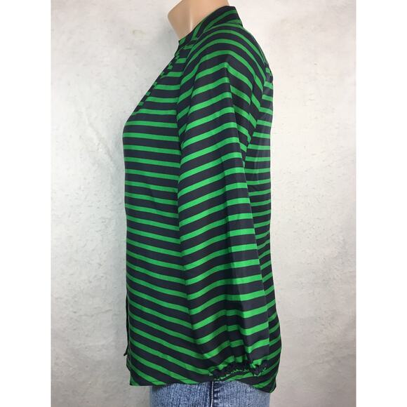 The‎ Limited Blouse Top Womens X-Small Button-Down Blue & Green Stripes - Picture 6 of 11